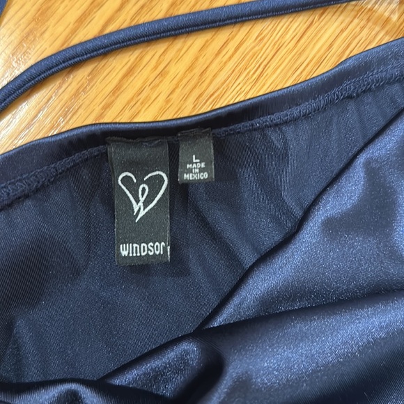 Windsor Aleena Satin Midi Dress **NAVY NOT GREEN** - Picture 8 of 8